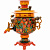 Набор самовар электрический 3л овал с художественной росписью "Хохлома - Клубника ", поднос, заварочный чайник